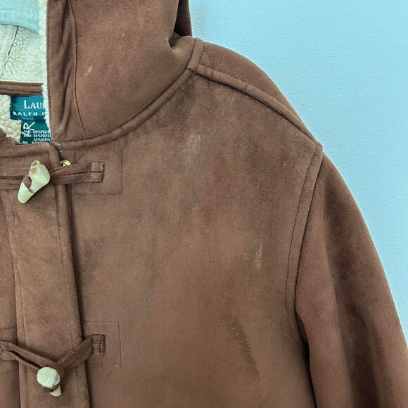 Ralph Lauren Brown faux suede sherpa jacket size S vintage - Picture 5 of 6
